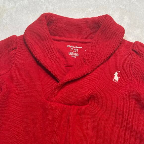 Ralph Lauren Sweater Romper sz 3 m Red Knit Sweater Romper - Picture 5 of 10